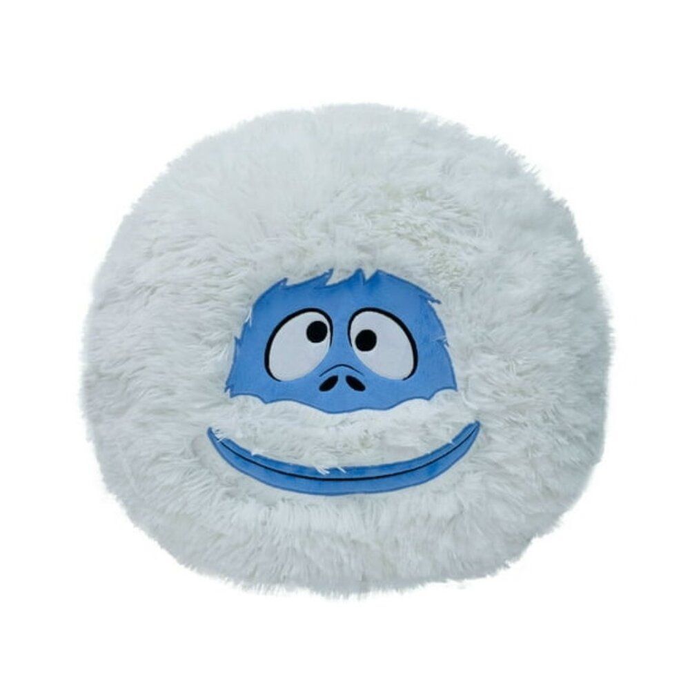 Bumble the Abominable Snowman 16" Furry Round Pillow with Embroidered Face